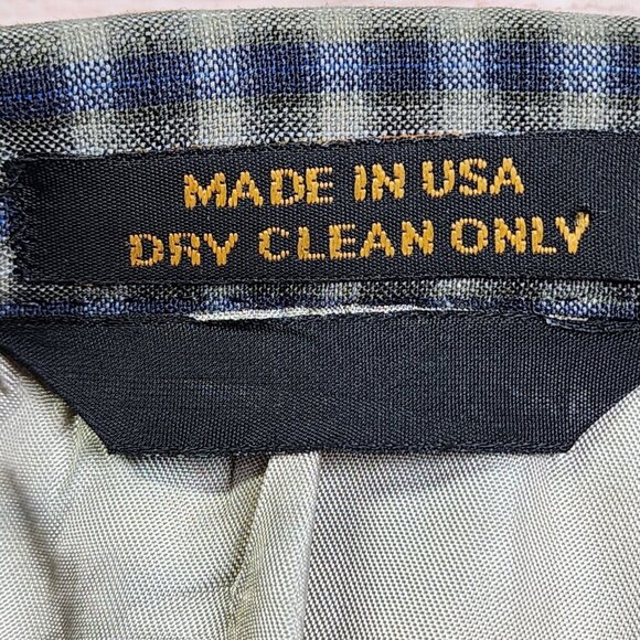 Vintage Plaid Wool Blazer Jacket Nordstrom Nathan David, Men's 40S - Picture 8 of 13